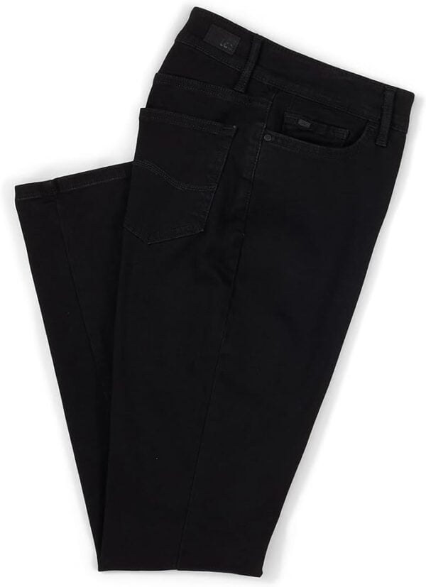 black straight leg jeans