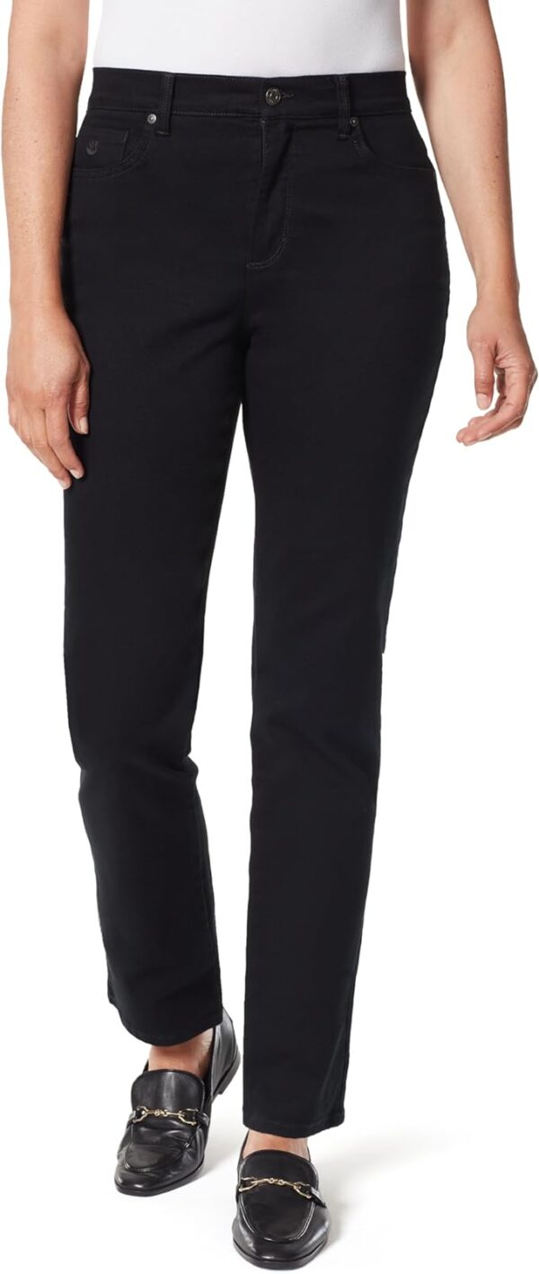 black straight leg jeans