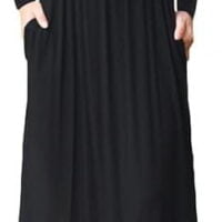 best long black dress with sleeves