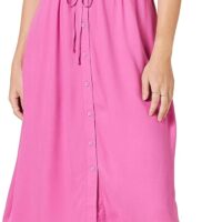 pink half sleeve midi dress