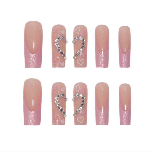 best pink fake nails for Girls 24PCS