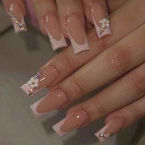 best 3D flower fake nails 24pcs