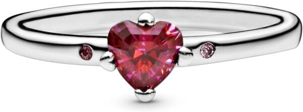 best sparkling red heart ring Size 7.5