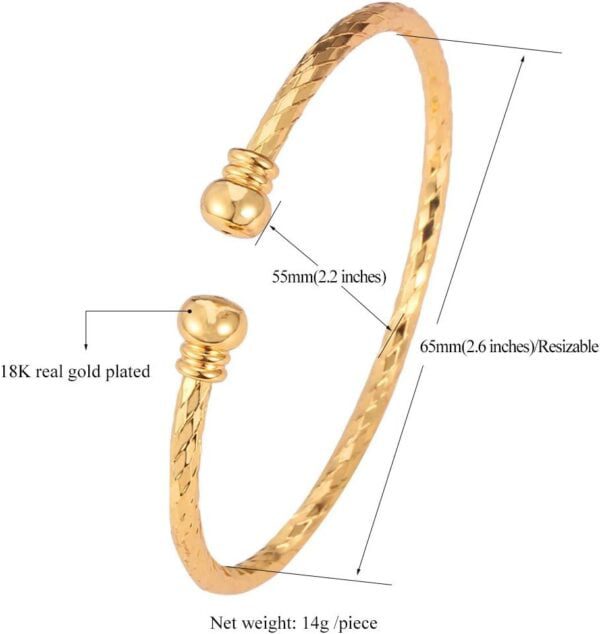 best U7 simple cuff bracelet 18K