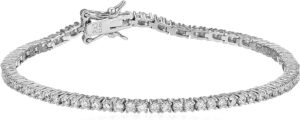 best silver round cut tennis bracelet 1 pc