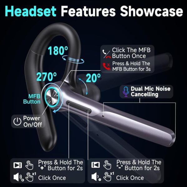 best headset wireless earpiece 60Hrs