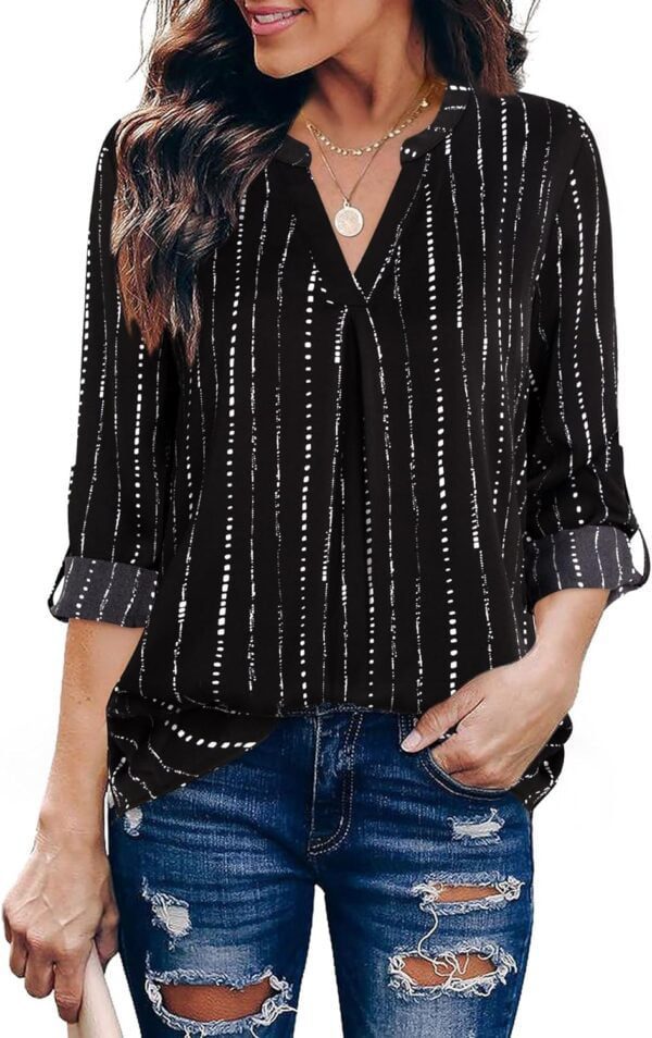 best blouses 3/4 sleeve work shirt