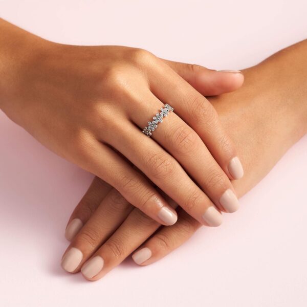 best silver flower ring 1 pc