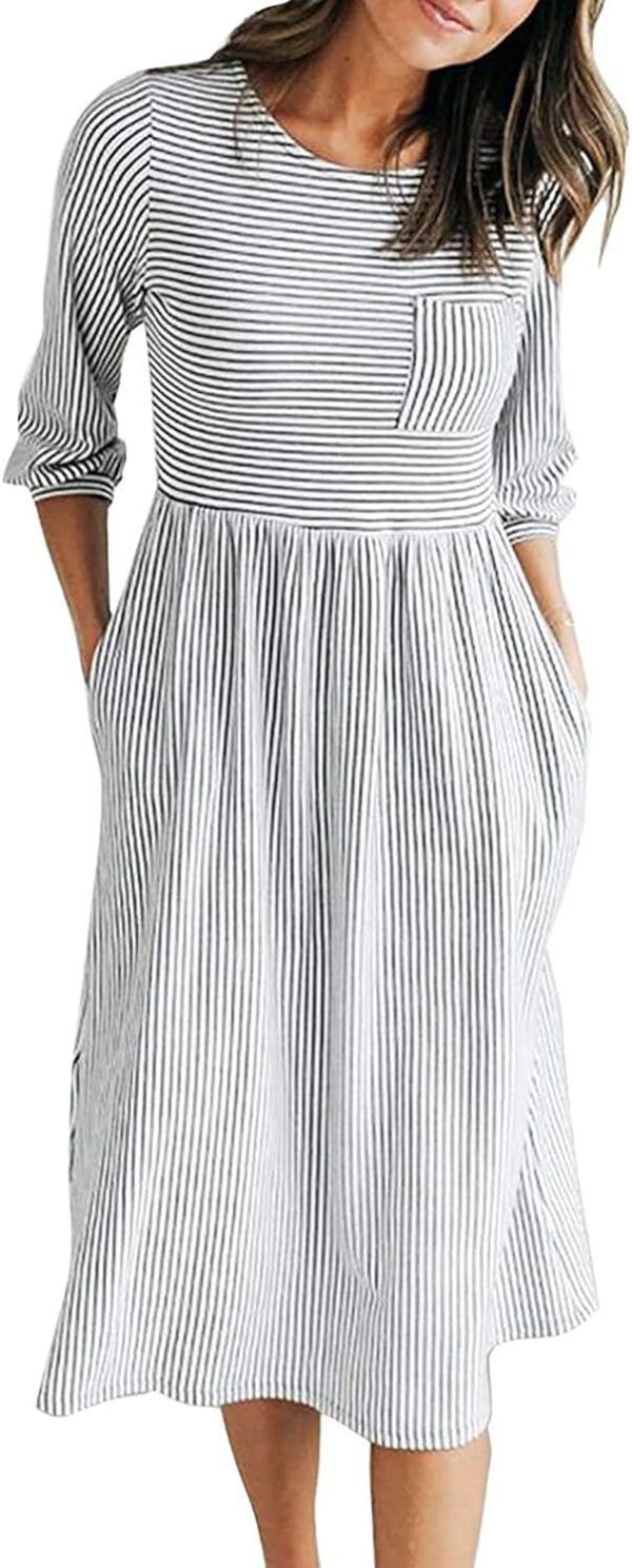 best 3/4 midi dress with pockets