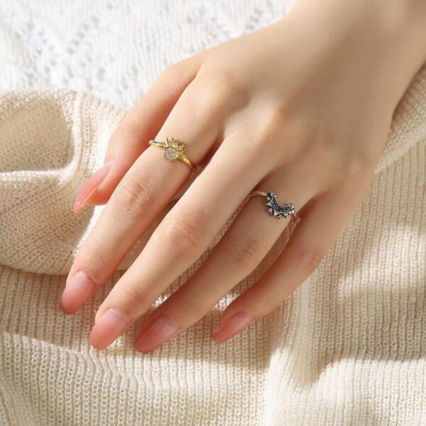 best sun and moon ring 14k Gold