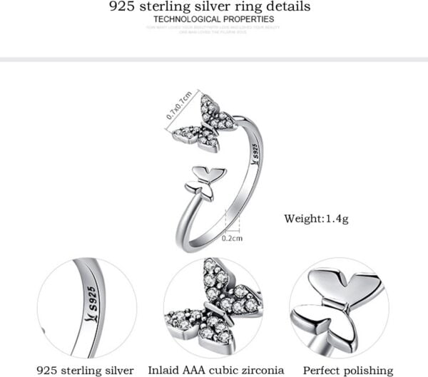 best butterfly white ring 1 count