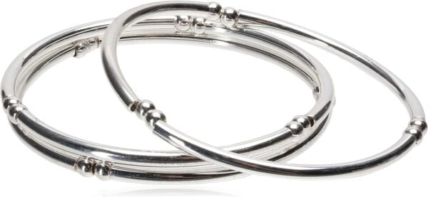 best silvertone bangle bracelet 3 Piece Set