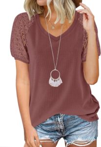 short sleeve v neck tops