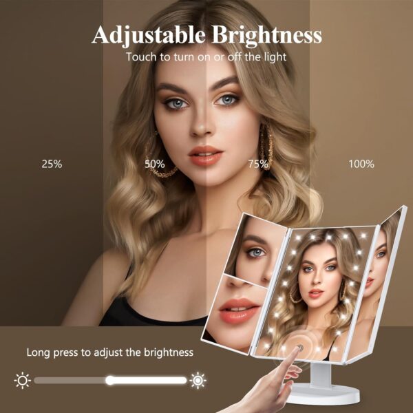 best makeup mirror with lights, 2X 3X 10X Magnification,