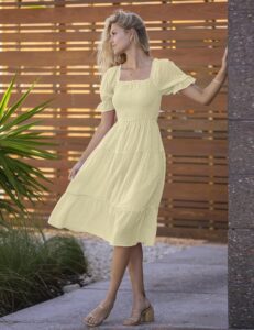 best 2024 Summer puff sleeve midi dress