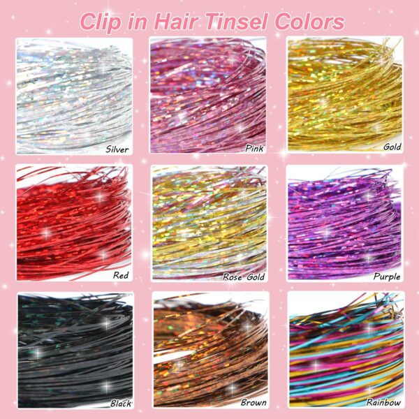 best 12Pcs hair glitter extensions