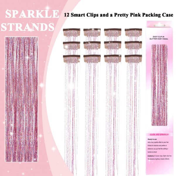 best 12Pcs hair glitter extensions