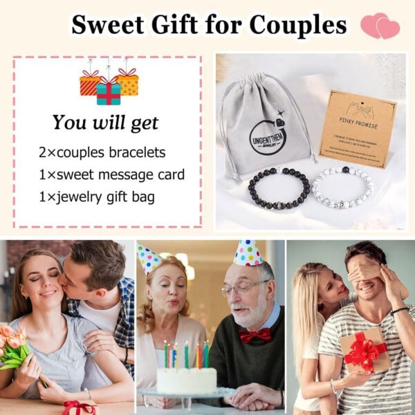 best couple ring bracelets gifts 2 count