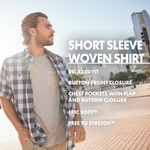 best 1 men short sleeve woven shirt