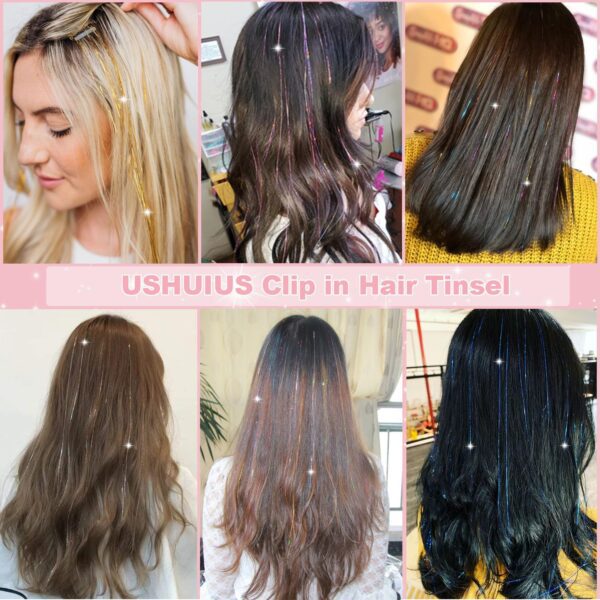 best 12Pcs hair glitter extensions