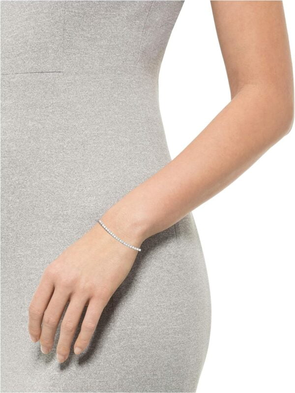 best silver round cut tennis bracelet 1 pc